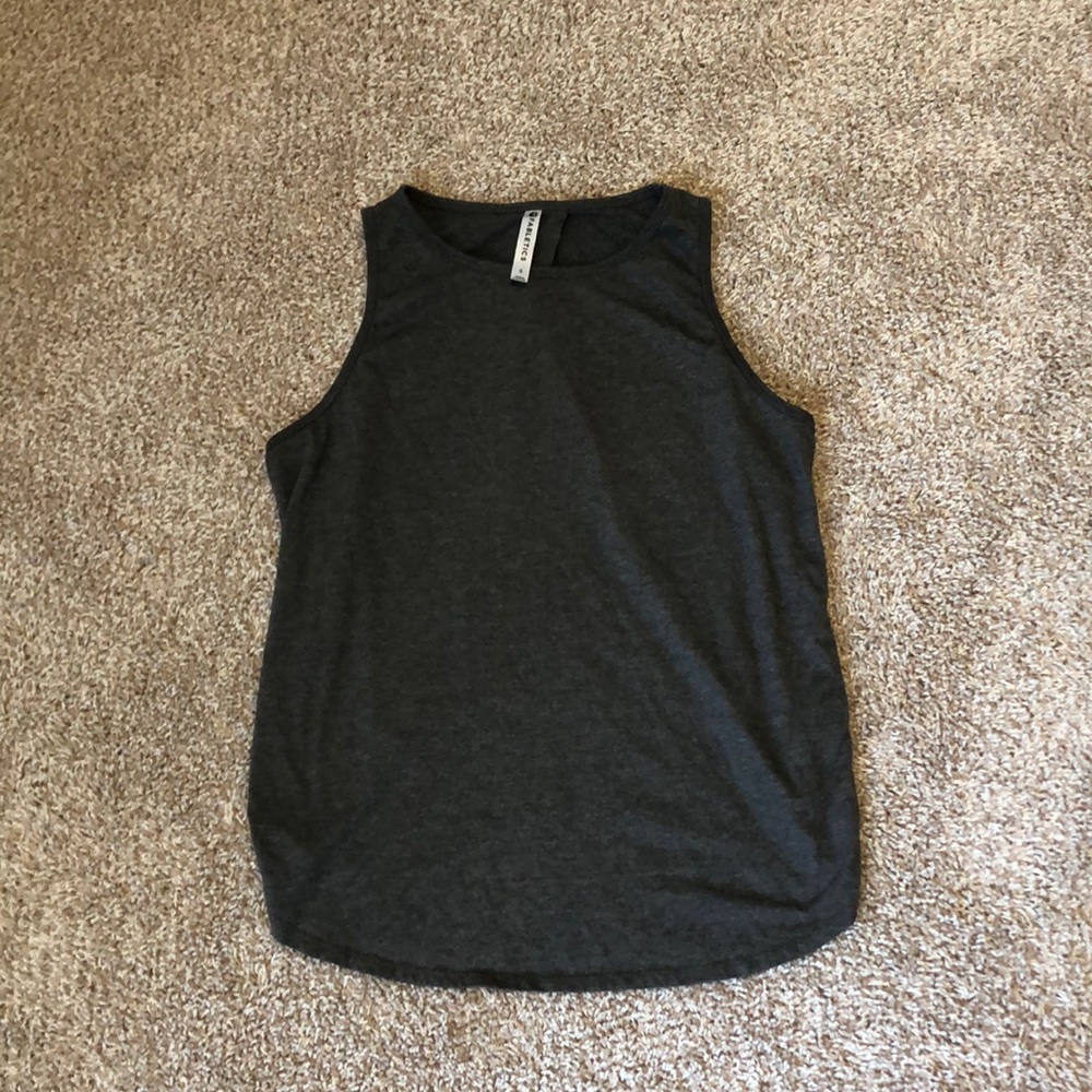 Grey open back tank top from Fabletics! Size S